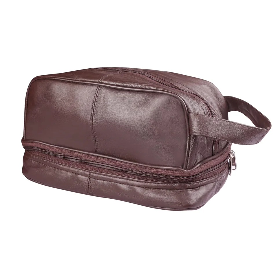 New Products 2024 Cosmetic Bags & Cases Custom Logo Leather Luxury Toiletry Pouch Bags Travel Makeup Bag from Vietnam