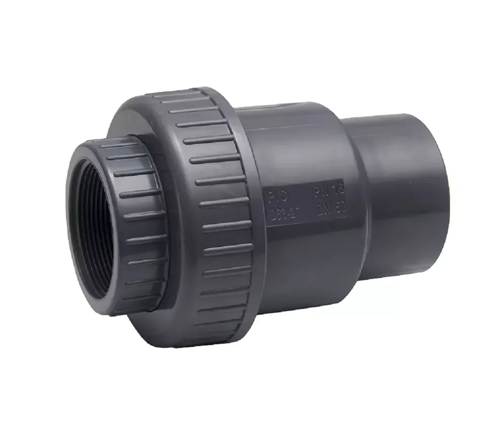 High Performance PVC Valves Double Union Check Valve With NPT/BSPT Threaded