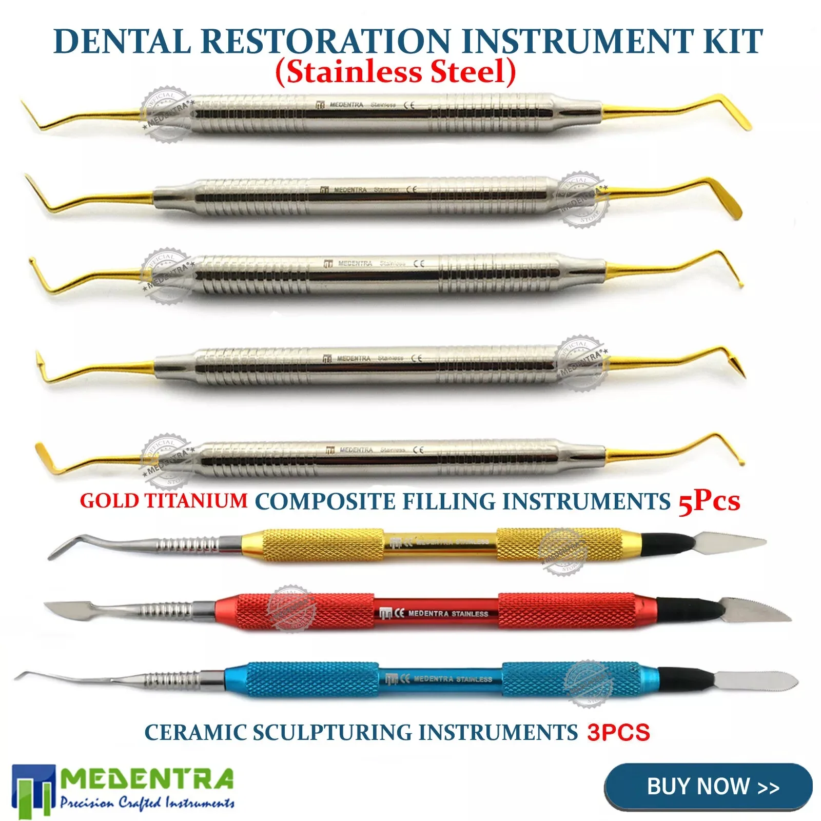 Hot Selling Products Dental Laboratory Filler Modeling Art Craft Carving Ceramic Restoration Lab Instruments 8Pcs Set