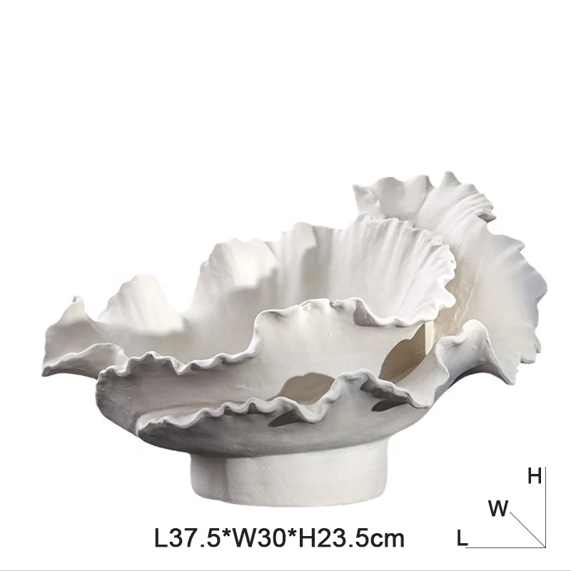 Handmade Elegant Fold Ceramic Artistic Ornament pieces Irregular Inteior Other Decorative Home Accessories
