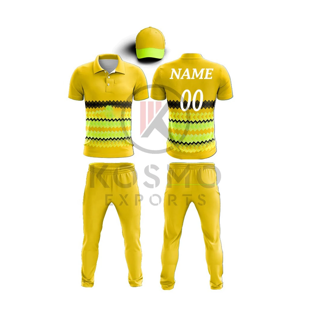 Quick Dry Sublimation Cricket Uniform Jersey Best Quality Cricket Kit Design Uniforms Customized Color