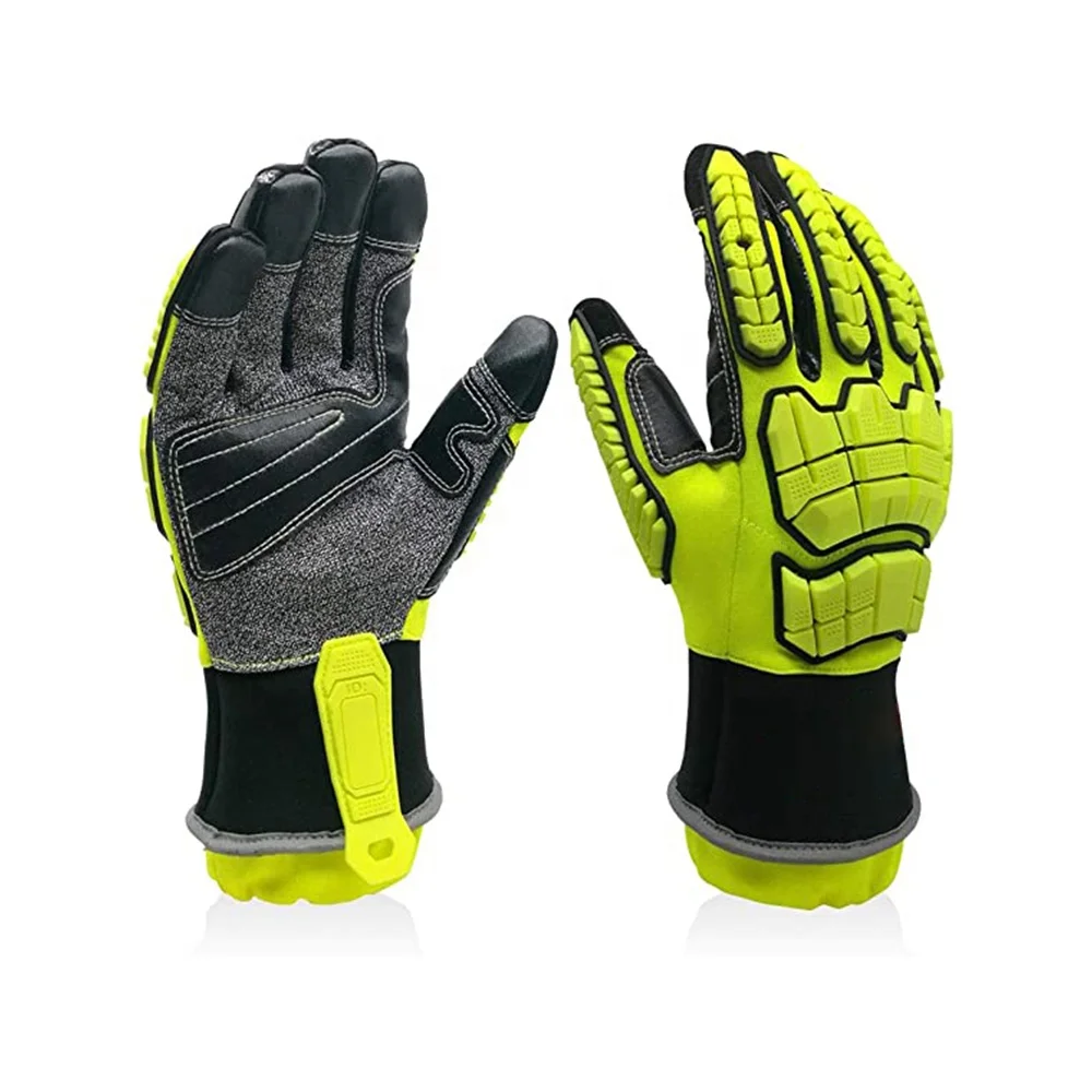 Rescue Gloves Wholesale Machine Mechanical Manufacture Mechanic Leather Warm Rescue Working Gloves Durable