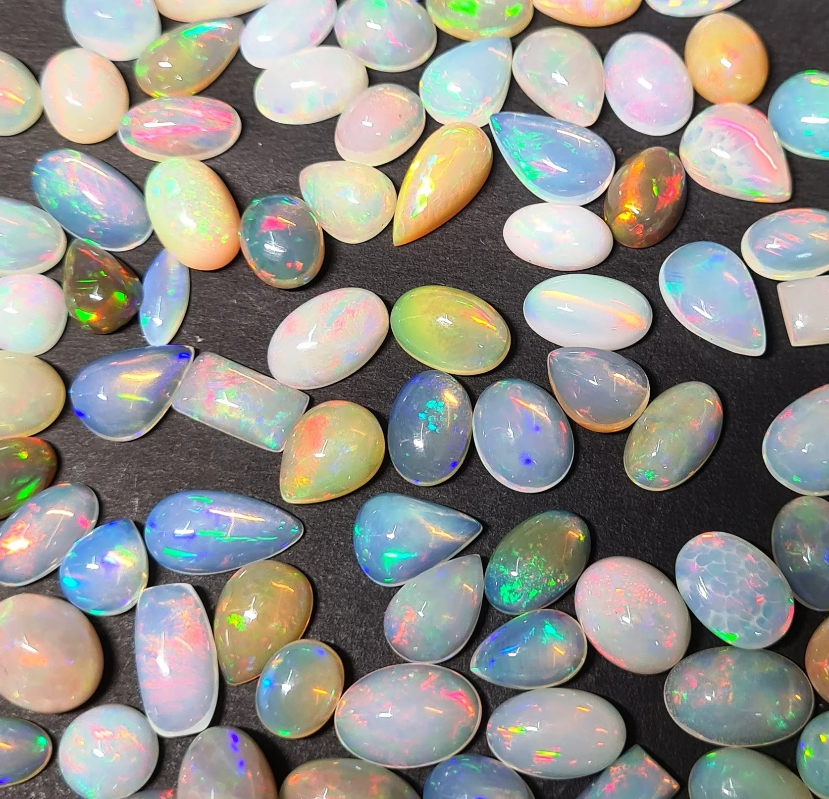 Mix Shape Opal Cabochons Lot Multi Fire Opal Cabochon Natural Ethiopian Opal Cabochon