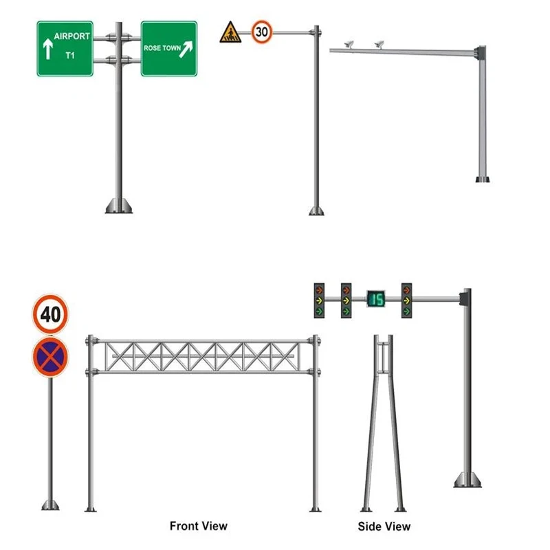 Factory Customized Traffic Light Traffic Light High Pole CCTV Road Camera Sign Advertising Signpost Lamp Post Steel Gantry