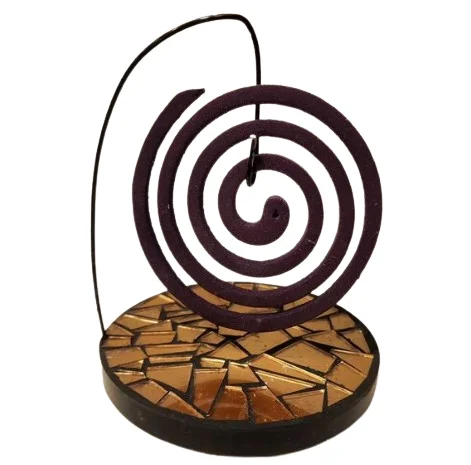 Black Polished Unique Design Coil Holder Indoor Outdoor Fireproof Incense Holder Mosquito Coil for Indoor Home Made in India