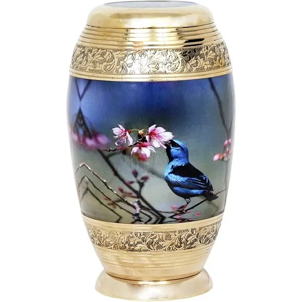Beautiful Granite Sticker Finished Brass Cremation Urns Indian Hand Made Metal Funeral Urns Made In India