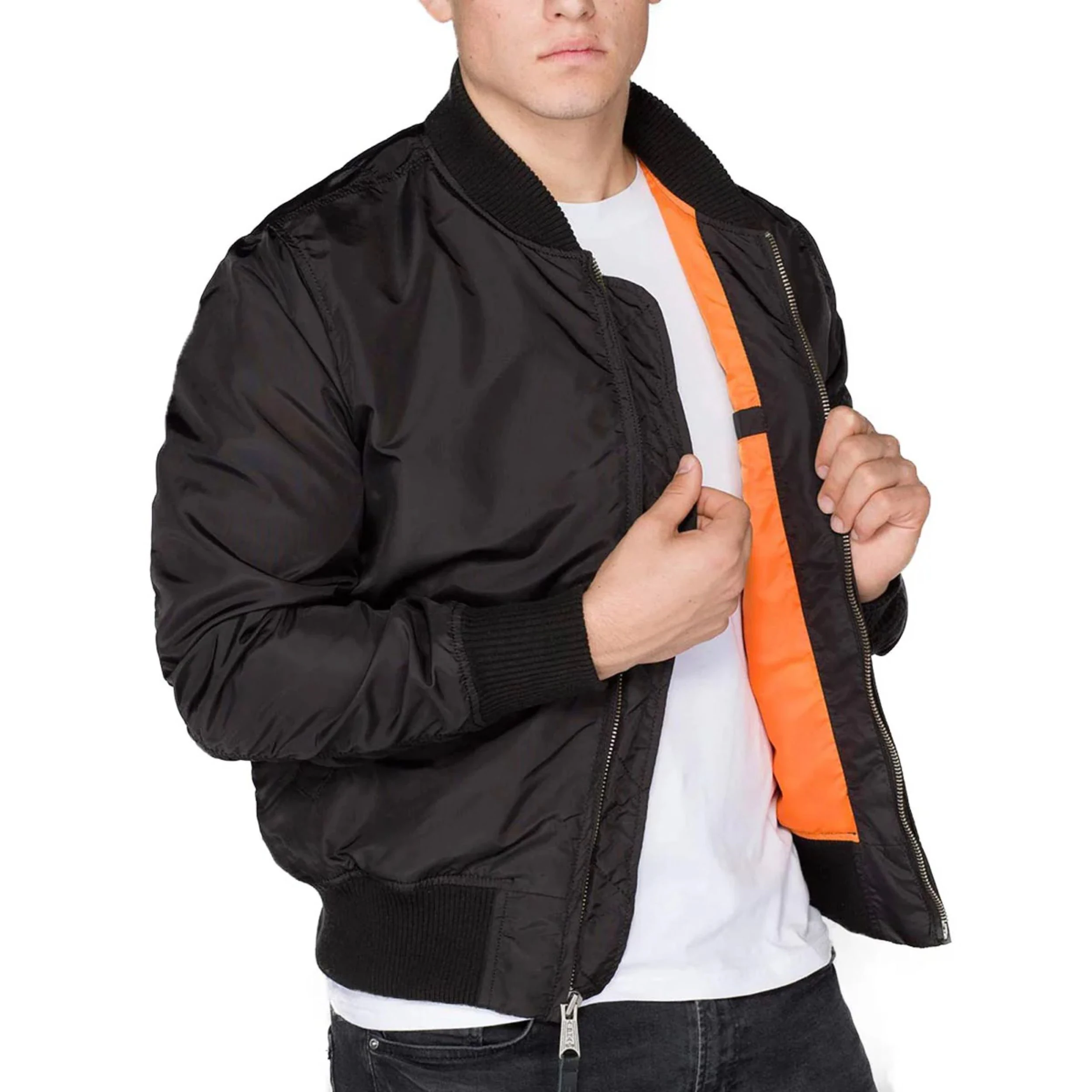 Custom Streetwear Flight Jackets Embroidery Men Vintage Clothing Zip Up Bomber Jackets 100% Polyester Custom Pilot Jacket