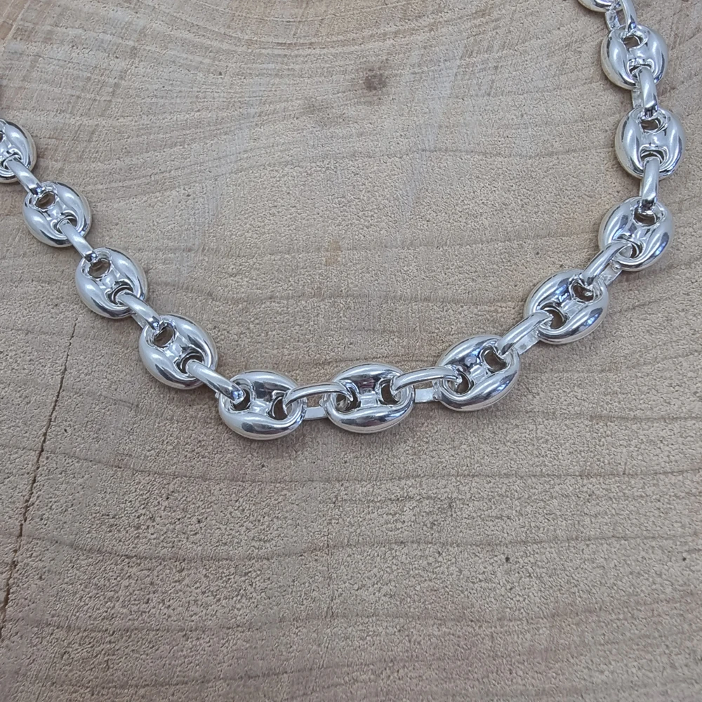 7mm 925 Sterling Silver Men Jewelry Sailor Men Jewellery Coffee Bean Necklace Women Unisex Link Chain Wholesale  Trendy Hot Sale