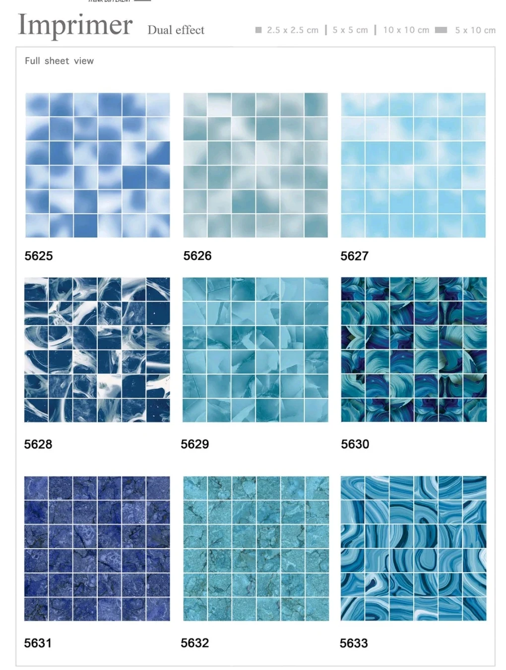 UP 306*306mm Square Porcelain Ceramic Mosaic wall and flooring tiles  Swimming Pool high glossy beautiful tiles for pool