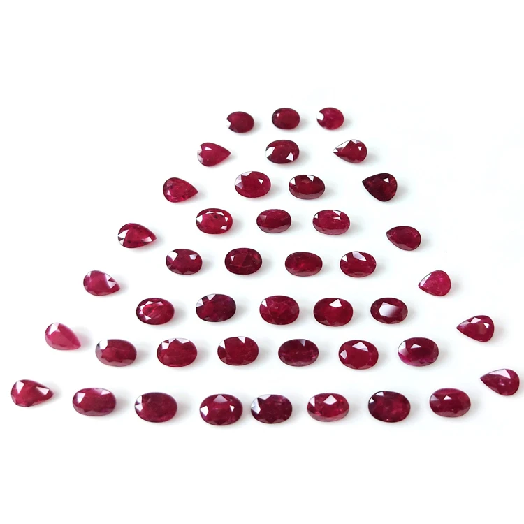 Blood red Ruby Calibrated 5x7 mm Size 100% Natural Oval Shape Ruby fine cut Gemstone for Necklace Rings Making