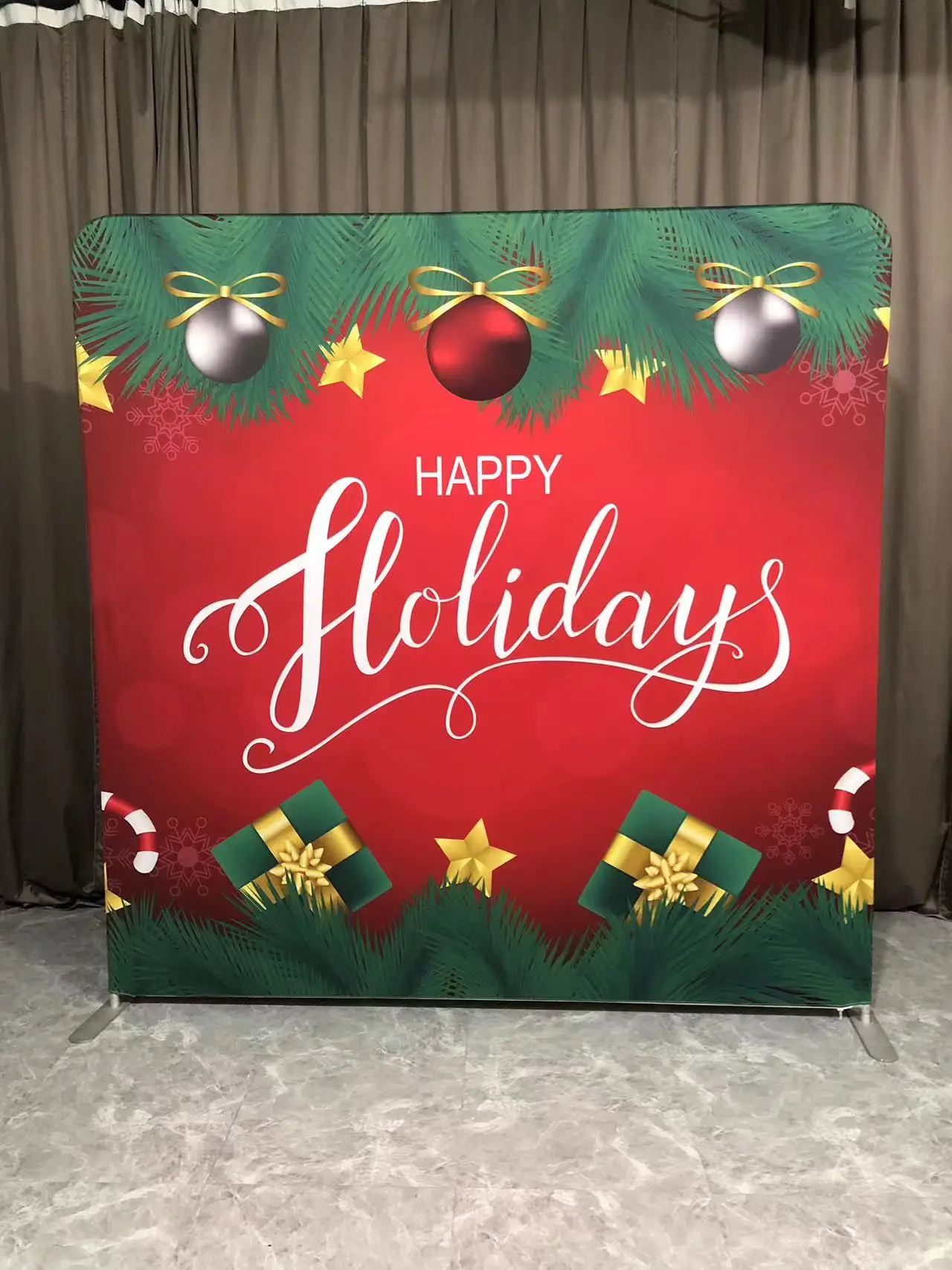 8ft x 8ft straight collapsible aluminum tube frame fabric printing cover exhibition photo booth backdrop wall stand