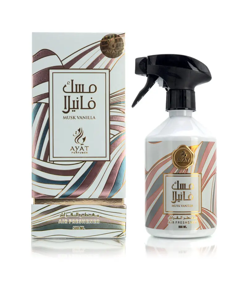 Home Perfume MUSK VANILLA 500ml by Ayat Perfumes Room refresher Spray Scented Mist For Home, Car, Interior