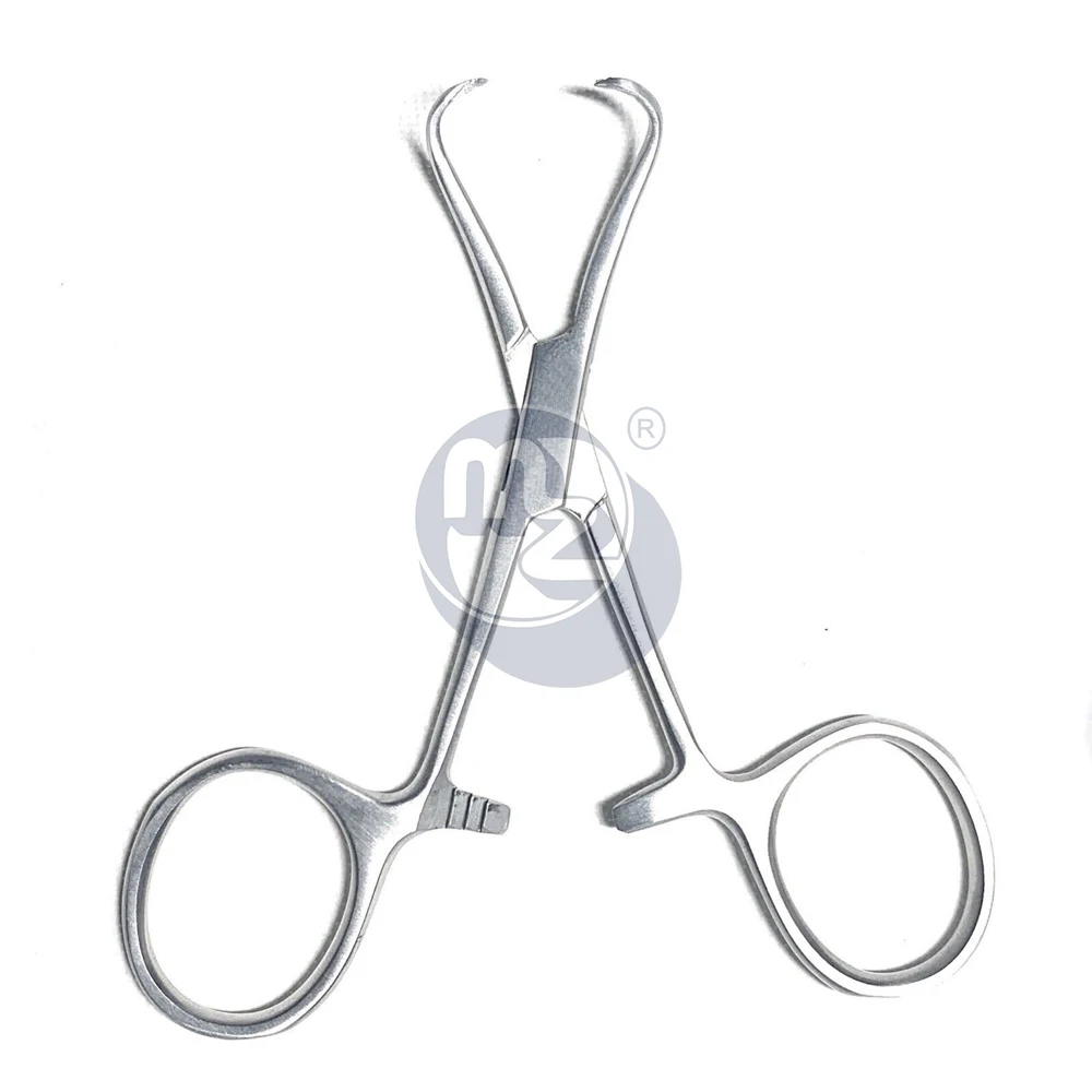 Stainless Steel 14 cm Towel Clamps Curved Bone Reduction Forceps Orthopedic Locking Pliers Veterinary Instrument