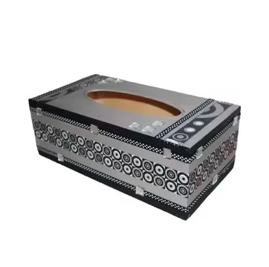 Premium Quality Rectangular Shaped Solid Wood Printed Tissue Box Attractive Design Highly Decorative Napkin Holder Box Trending
