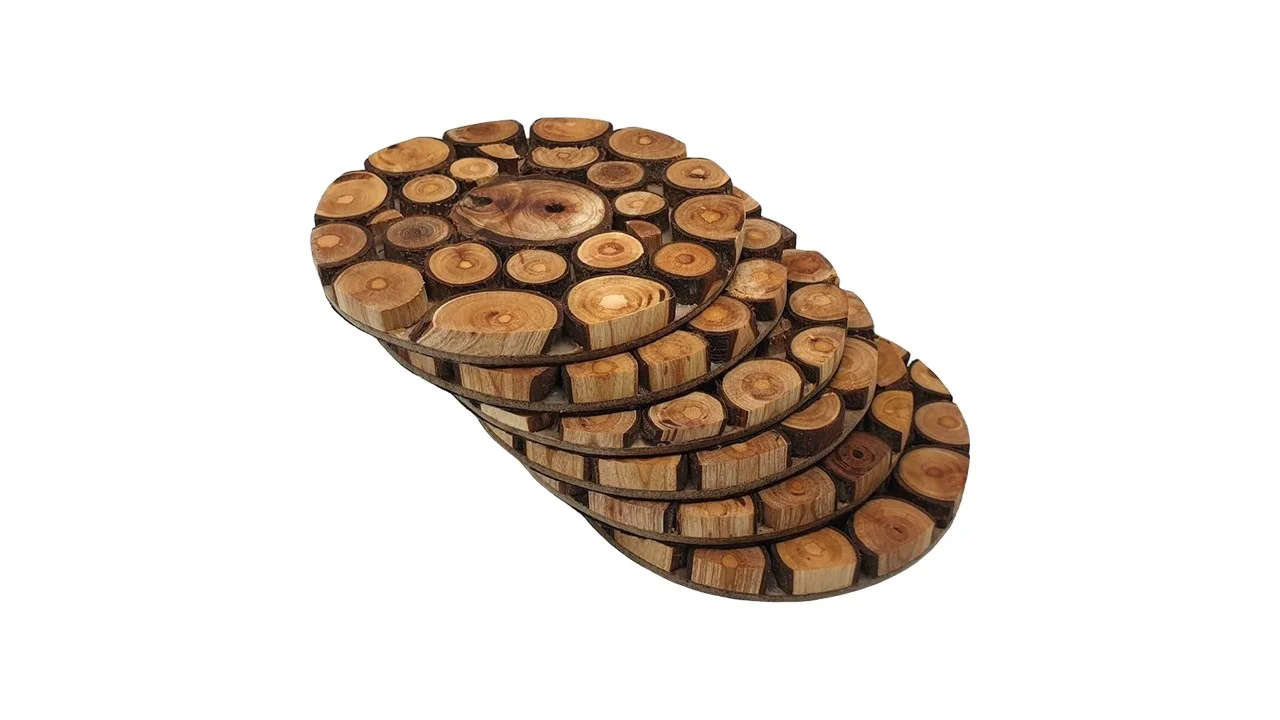 Decorative Round Wood Coaster Comfortable Kids Funny Cute Wood Log Pillow Circle Seating Floor Cushion for Home Bedroom