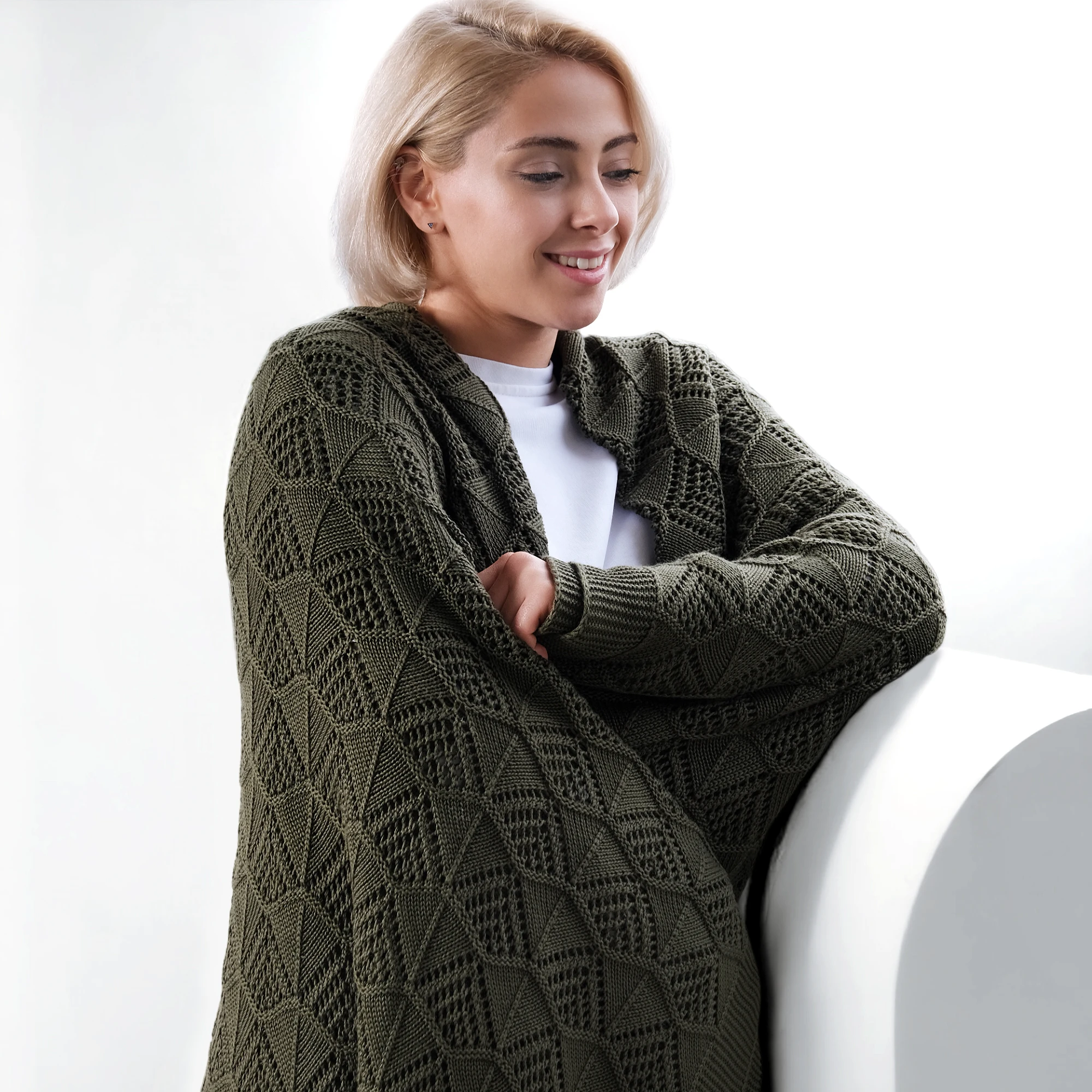 100% Tencel Lenzing Lyocell EMILY Blanket 150X200 Cm Special Production Fiber Crochet Cable Blanket Best Selling Home Products