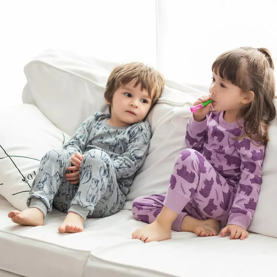 spring long sleeve Cartoon print baby clothes home wear pajamas Kids Clothing Sets boys Wholesale/ODM/OEM