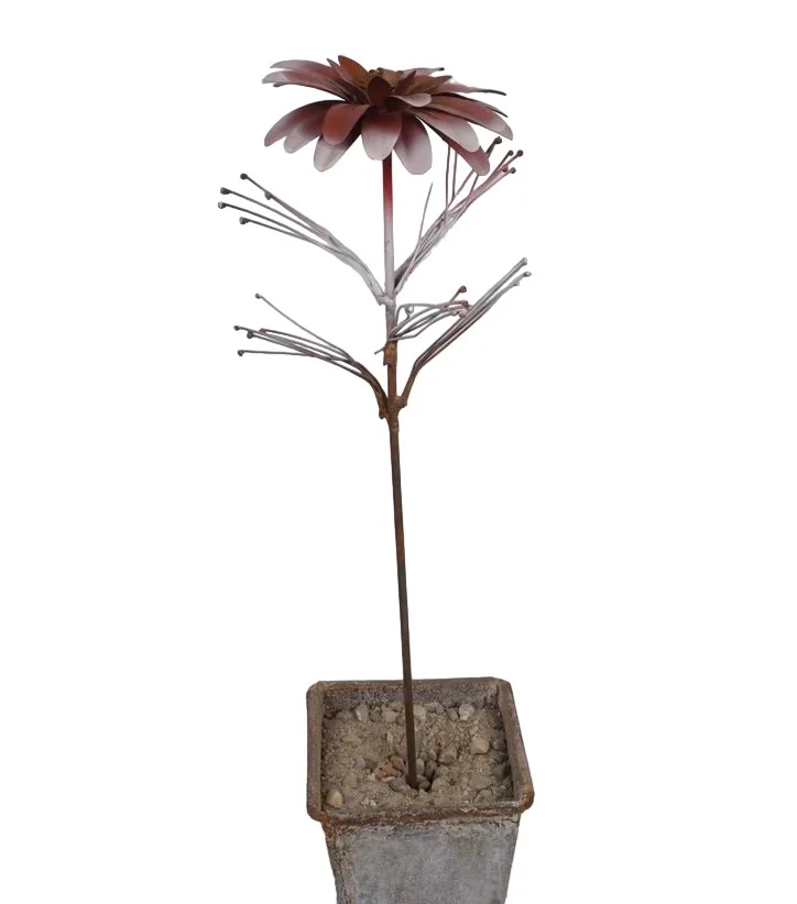 GARDEN  METAL FLOWER STAKES PLANT  SUPPORTS OUTDOOR LAWN ORNAMENT DECORATIONS METAL FLOWER SHAPE ART STICKS.