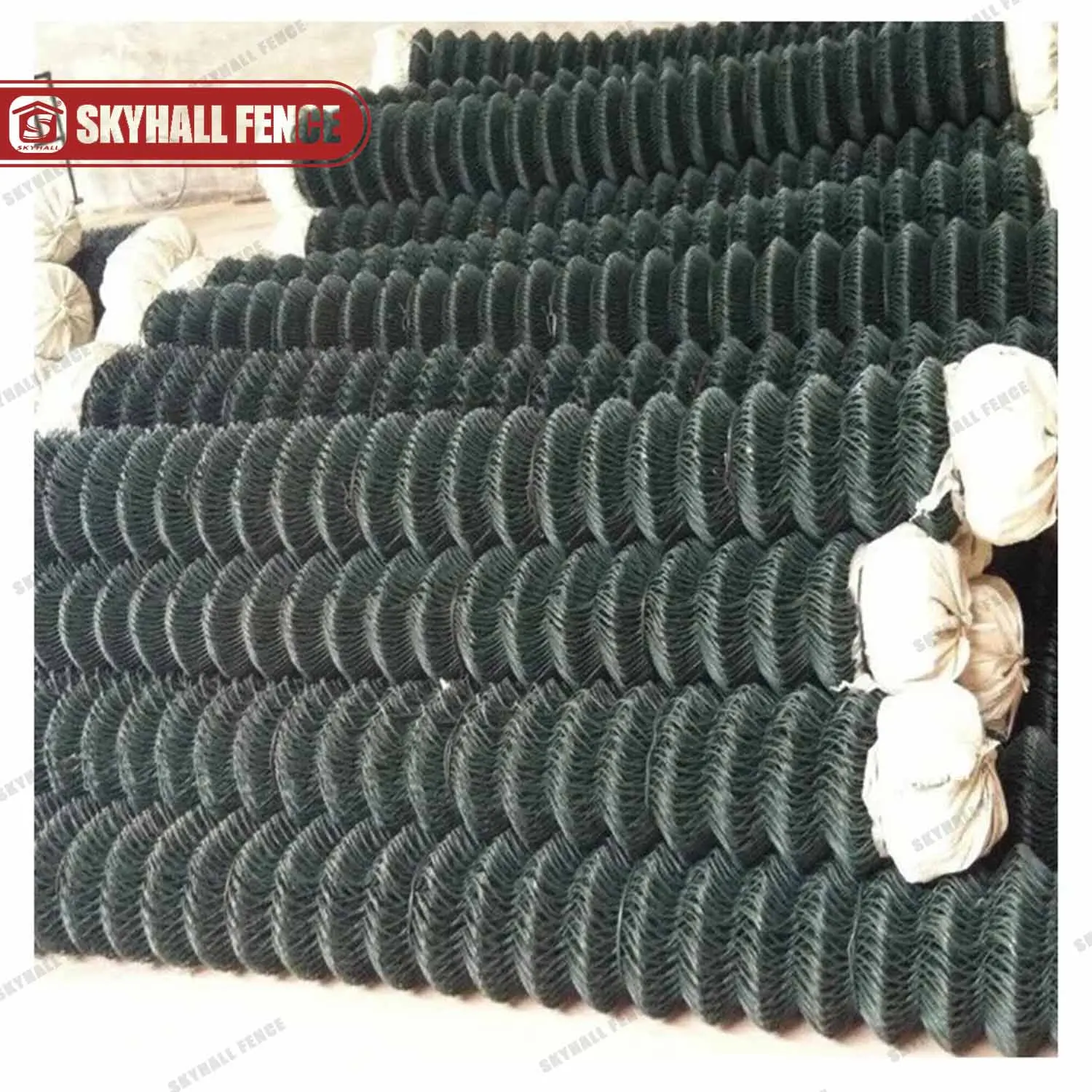 Corrosion Resistant Black Powder Coated Chain Link Fence for Garden Park Sports Field