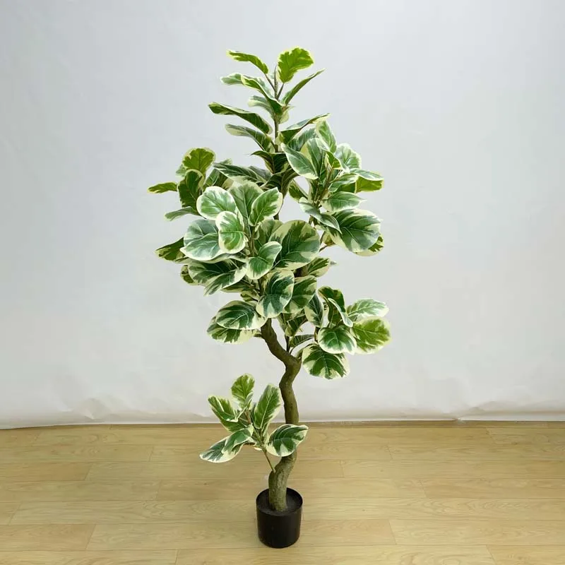 120cm Faux Ornamental Plants Artificial Fiddle Leaf Lyrata Ficus Tree Bonsai Plant For Indoor Decor
