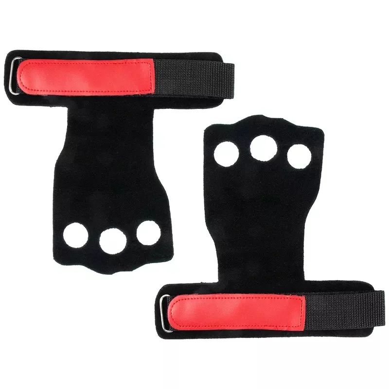 GAF 3 Hole Finger Leather Hand Grips For Gymnastics Pull Up Weight Lifting Kettlebells And Cross Training