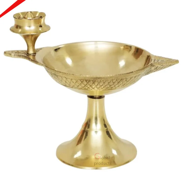 Латунный подарок Diya Diwali Kuber Deepak на подставке масляная лампа для дома Puja
