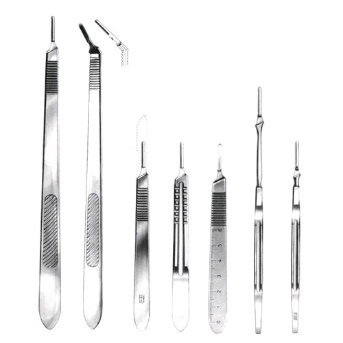 Medical Reusable Scalpels, CE PK Handle, Scalpel Car Instruments with Scale #4, Manual