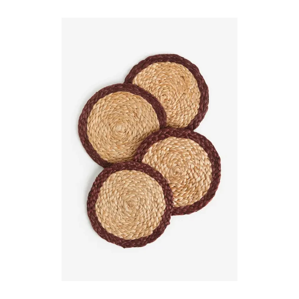 Heat Insulation Coasters with Colorful Collection Best Selling Eco Friendly Hemp Rope Placemats Coffee Mats Woven Jute Product