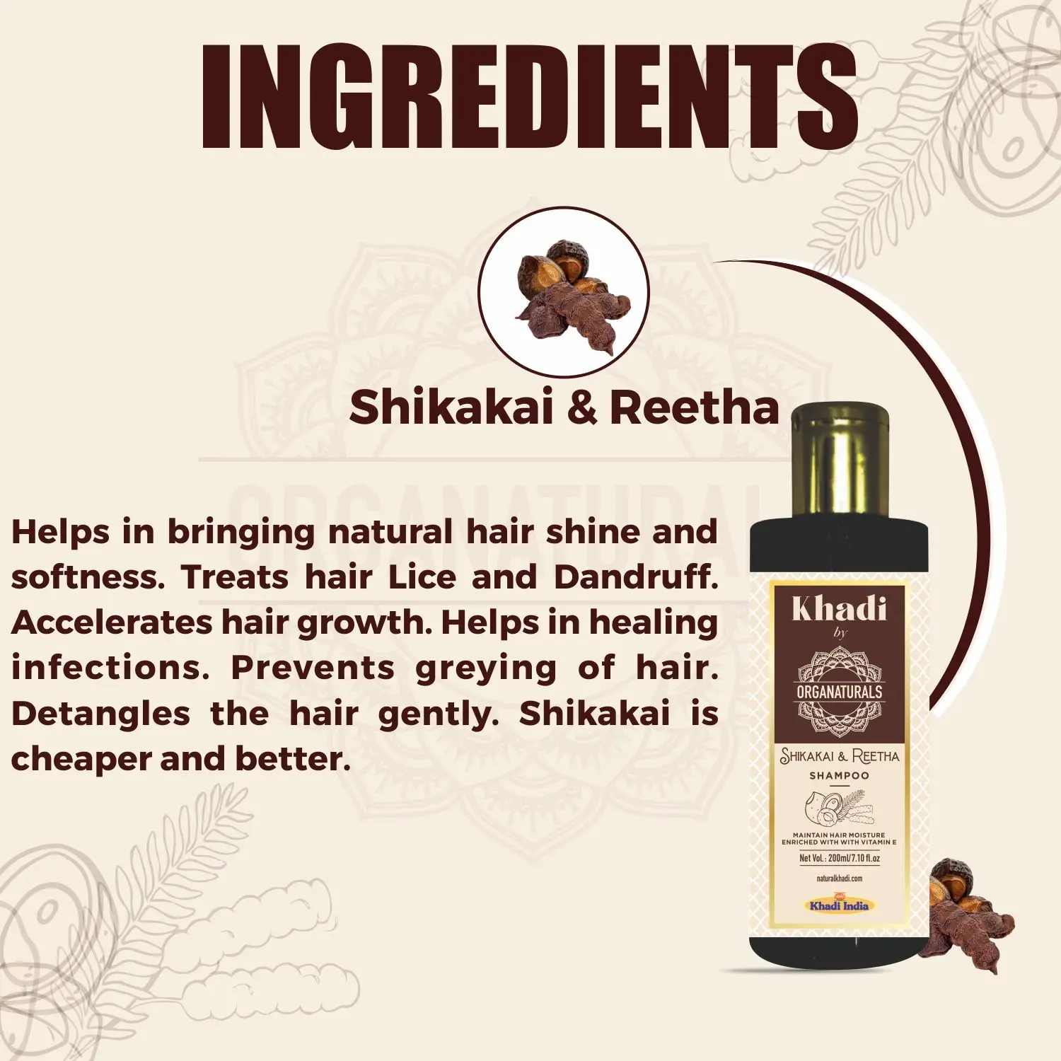 Top selling Herbal shampoo  Reetha & Shikakai Hair Shampoo Suitable for All Type of Hair 200ml