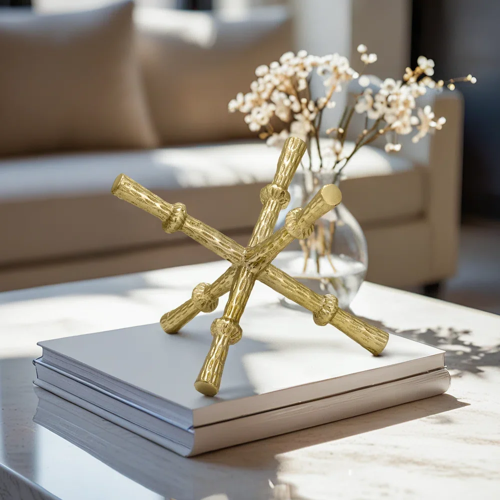 Aluminium 6 Petrel Gold Decorative Tabletop Object For Home & Office Decoration