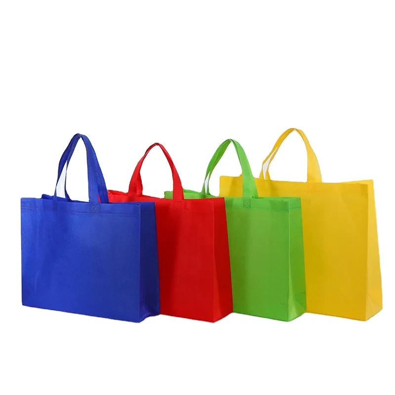 Eco friendly recycled RPET Nonwoven NWPP customized printing logo tote shopping bags for supermarket