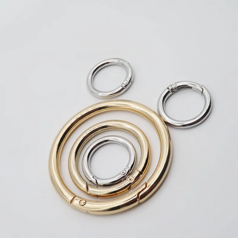Zinc Alloy Key Chain Spring Snap Hooks O Gate Ring Circle Round Carabiner for Handbag