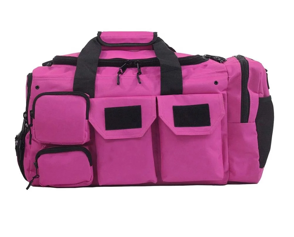 Customized Pink Large Capacity Waterproof Tote Large Canvas Travel Duffel Bag Customized Pink Duffel Bag Backpack