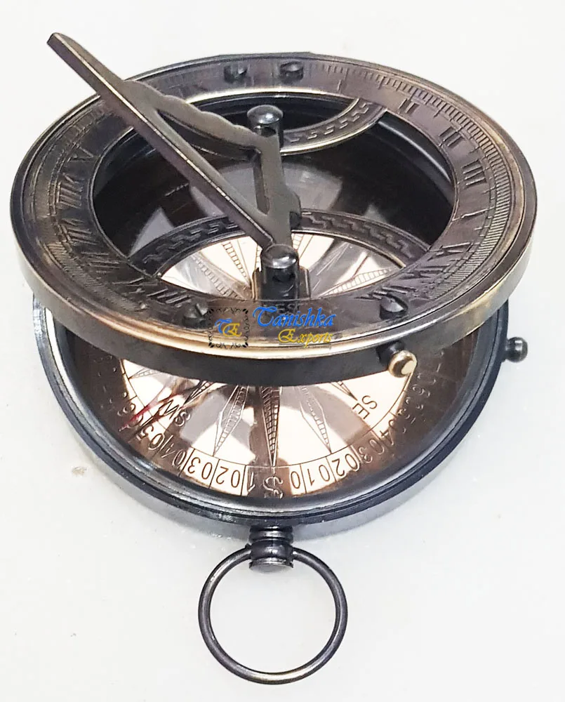 Nautical Sundial Compass West London Sundial Compass Metal Crafts Navigation Compass Perfect Travel or Keepsake Handmade Gift