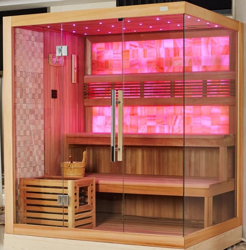 Hot Sale 2-3 Person Luxury Wooden Sauna Room Infrared Steam Cabin for Home Dry Sauna