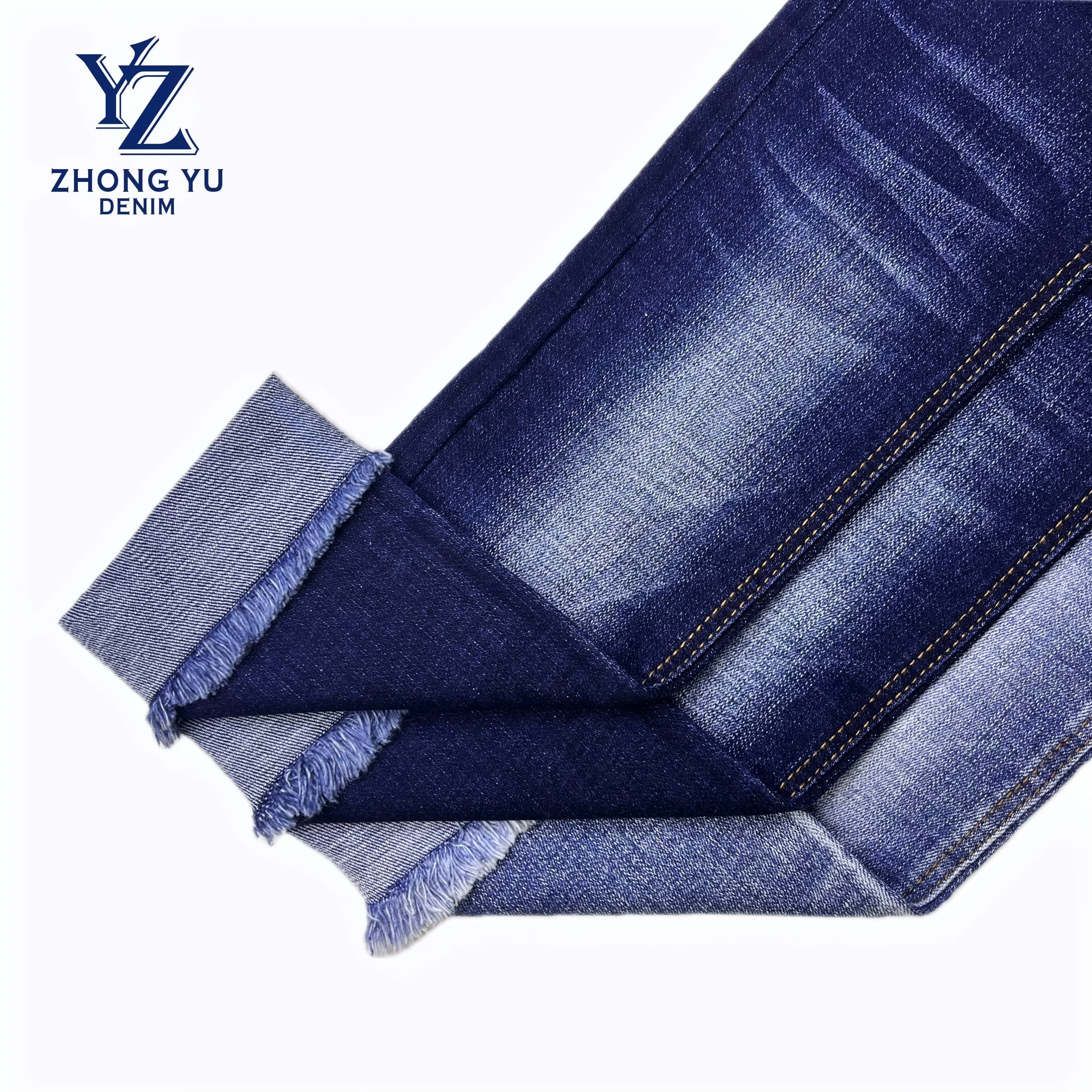 10.5oz Factory Direct Sale 7+7x14 92.5%cotton high stretch slim-fit Jean denim fabric Supplier with 1% elasticity