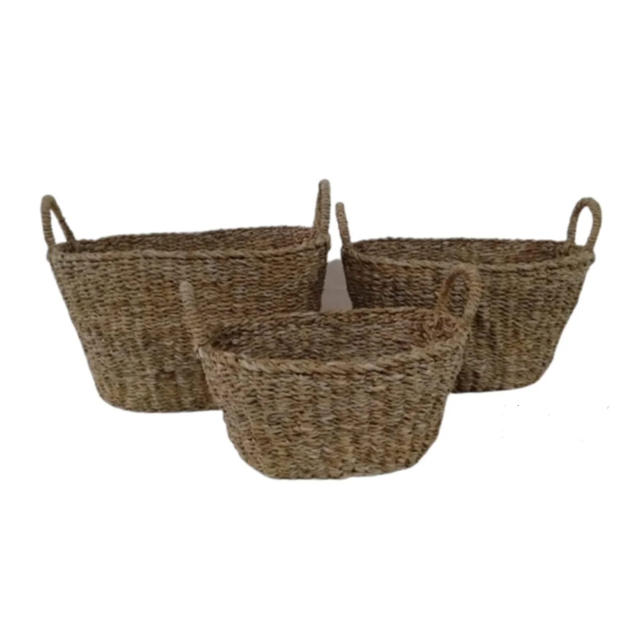 Handmade Laundry Basket & Other Use Seagrass Basket Customized MOQ Best Quality Low Price Natural Seagrass Basket