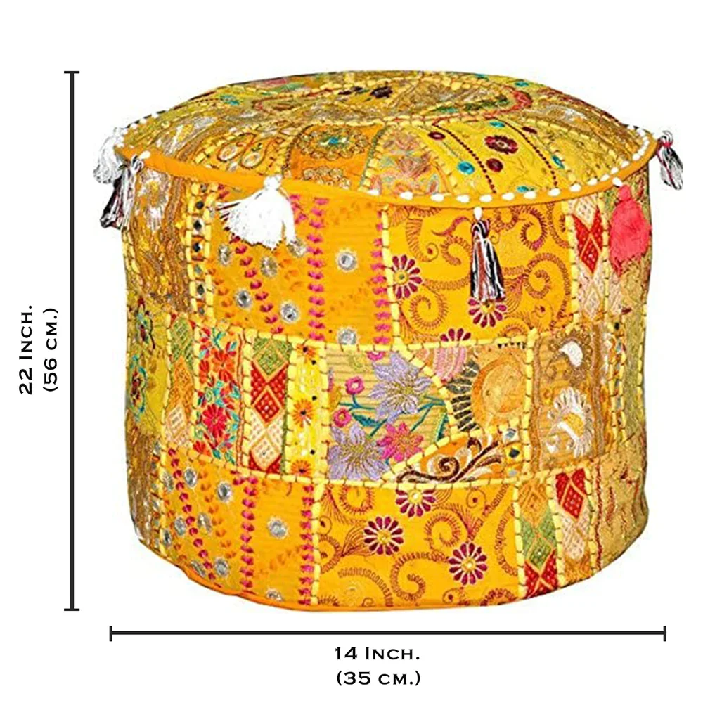 Hot Selling Cotton Pouf Ottoman for Home Living Room and Bedroom Use Available At Affordable Price from India