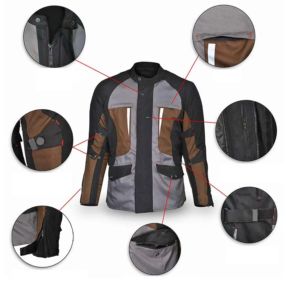 Custom Made Windproof Latest Design Motorbike Cordura Jacket For Men / Street Style Motorbike Cordura Jacket