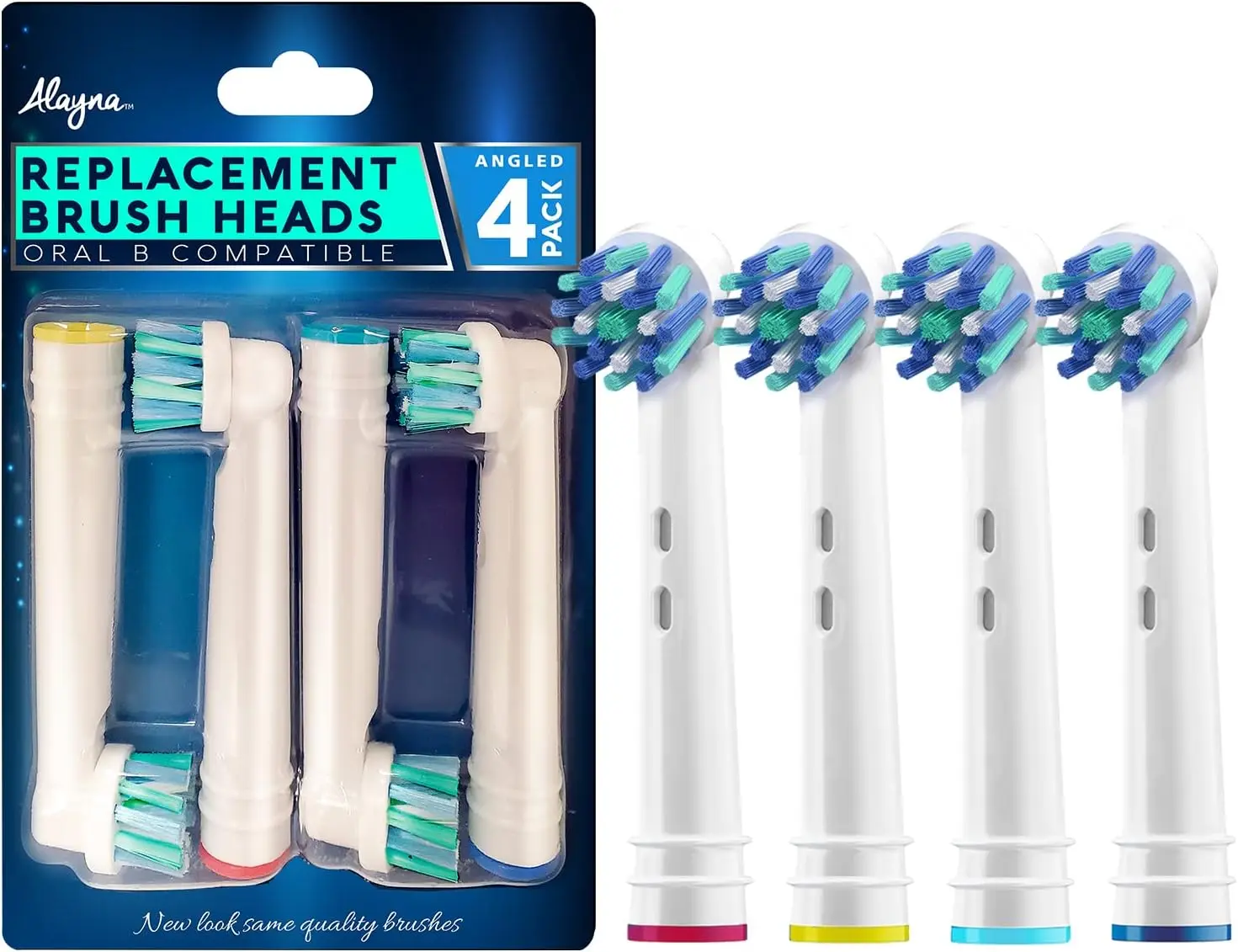 Braun Oral B CROSS ACTION Replacement Electric Toothbrush Heads 4 Pack Loose
