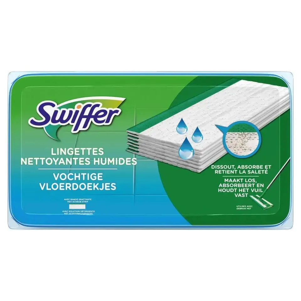 Swiffers Sweeper Dry + Wet XL Sweeping Kit, 1 Sweeper, 8 Dry Cloths, 2 Wet Cloths