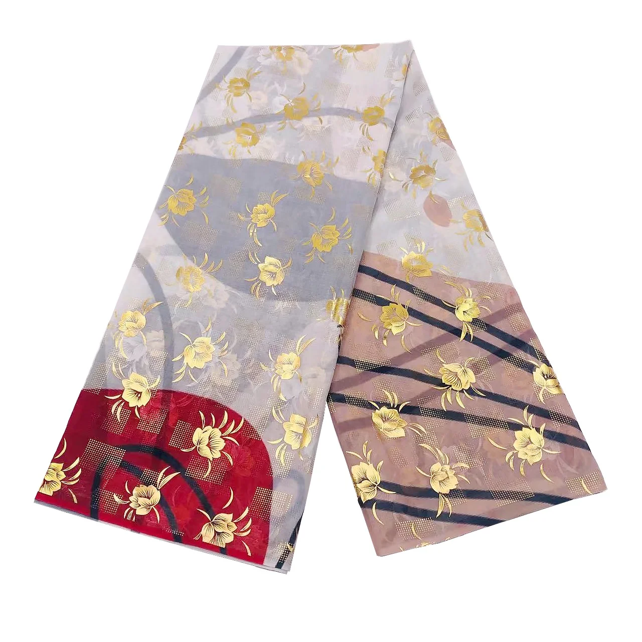 Hot stamping sudanese voile fabric custom fabric printing dresses women African fabrics