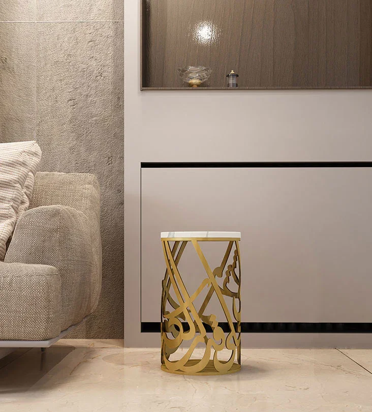 Arabic Design Unique Side Table Elegant Design Metal Round Side Tables Coffee Table For Living Room Furniture Storage Basket