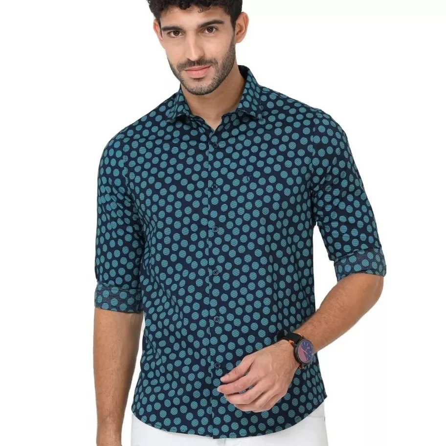 Customized Trending 2022 New Fancy Design Bulk Wholesale Plus Size 100% Cotton Peach Finish Printed Casual washed Shirts for Men