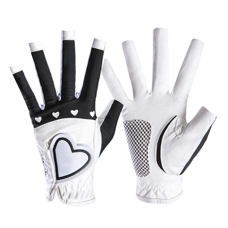 1Pair Women Golf Gloves Fingerless Soft Sport Ladies Granules Anti-Skid Glove Left And Right Hand Golf Gloves