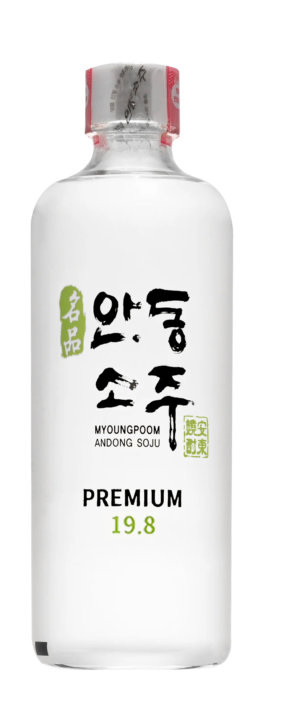 MYEONGPUM ANDONG SOJU Delicious Korean Traditional SOJU BOTTLE 375ML Premium 19.8 well-balanced with a soft mouthfeel and finish