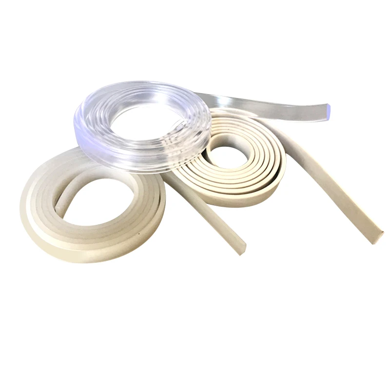 Flexible extruded transparent stripe whiteboard advertising fabric led light box seg silicone strip rubber edge trim seal strip