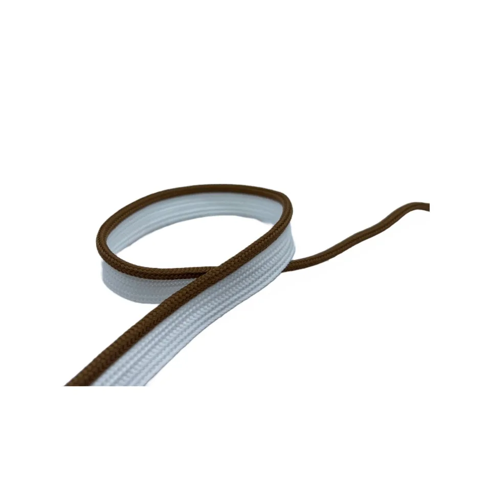 Durable Polyester Cord 10mm polyester brown and white rope for clothes