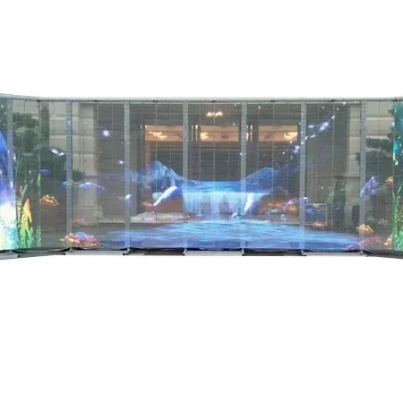 Screen Flexible Installation Film Transparent LED Led Video Wall Photo Outdoor Led Display Indoor Digital Signage HS RGB 2 Years