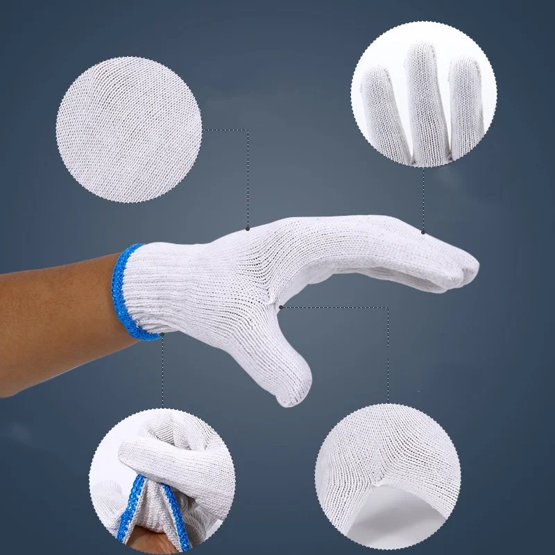Hot Selling Breathable Customized Logo 100% White Organic Safety Hand Cotton Drill  Gloves Skin Care Making Machine
